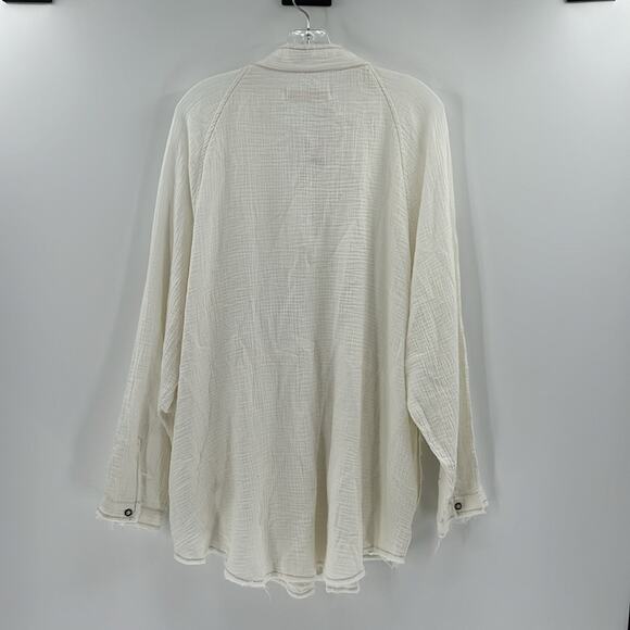 Free People Women's Summer Daydream Button Down Shirt - White - Large - NWT - Picture 7 of 7